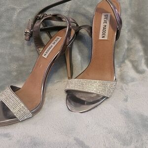 Steve Madden Silver Strappy Heels
